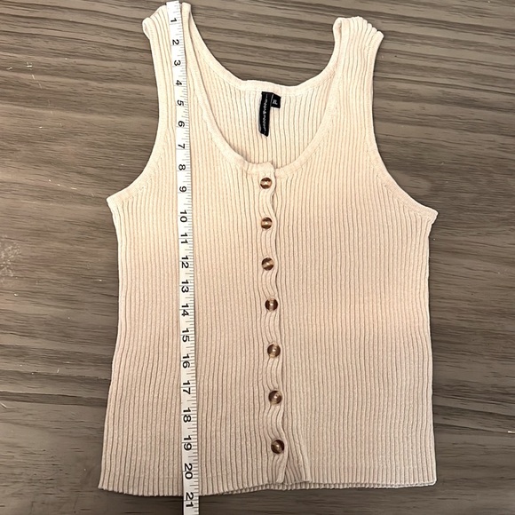 MOON & MADISON CREAM RIBBED TANK XL - Picture 11 of 11